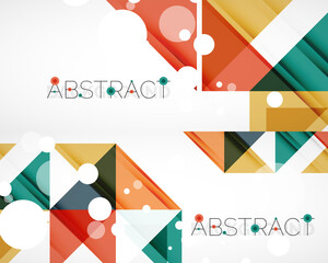 Set of triangle abstract backgrounds. Vector illustration for covers, banners, flyers and posters and other designs