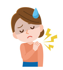 肩こり　女性　体の不調　イラスト