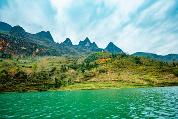 Ma Pi Leng Mountain view from Nho Que River, one of the most beautiful is a River in Vietnam