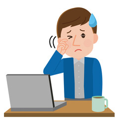 眼精疲労　かすみ目　男性　リモートワークによる不調