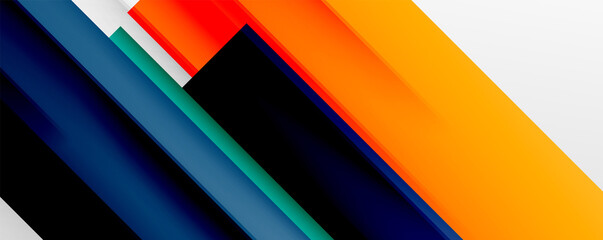 Geometric abstract backgrounds with shadow lines, modern forms, rectangles, squares and fluid gradients. Bright colorful stripes cool backdrops