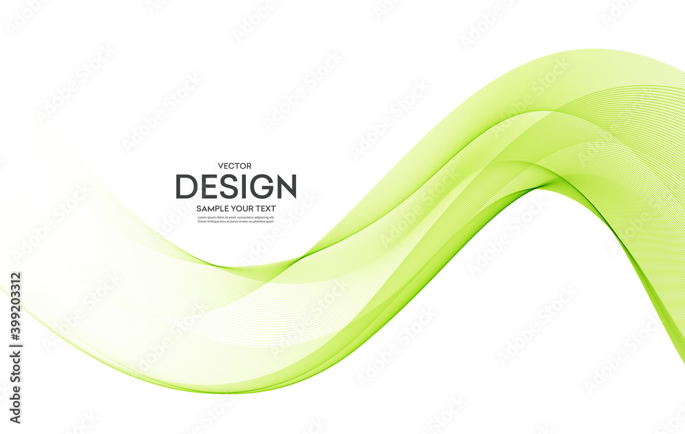 Aufkleber Vector green color abstract wave design element