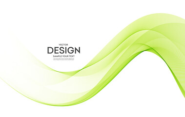 Vector green color abstract wave design element
