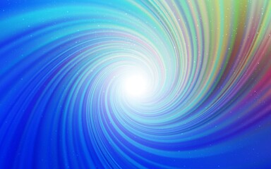 Light Blue, Red vector background with astronomical stars. Glitter abstract illustration with colorful cosmic stars. Best design for your ad, poster, banner.