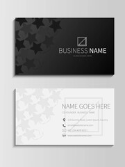 Black and White Star Geometric Business Card Template. Vector Design Illustration.