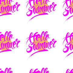 Fototapeta na wymiar Summer sale poster design. Decorate lettering on white background. Vector illustration.