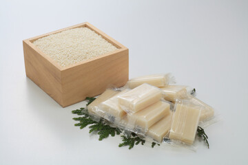 もち米と一切りパック餅