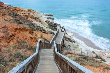 Obraz premium The Southport stairs at sunrise located in Port Noarlunga South Australia on december 14th 2020