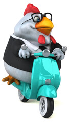 Fun chicken - 3D Illustration