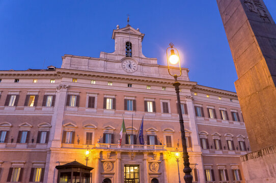Montecitorio square in Rome - Italy