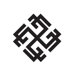 Celtic style tribal pattern on black and white color. Use it for package, logo or poster design. Vector illustration.