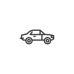 Automobile side view line icon. Transportation linear style sign for mobile concept and web design. Hatchback car outline vector icon. Symbol, logo illustration. Vector graphics