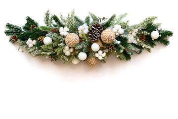 Christmas composition isolated on white background.