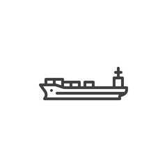 Tanker ship line icon. linear style sign for mobile concept and web design. Cargo ship outline vector icon. Symbol, logo illustration. Vector graphics