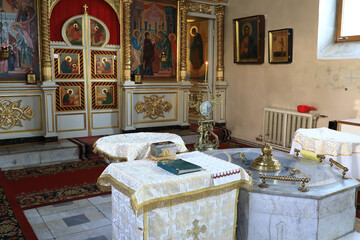 Interior view of empty orthodox church