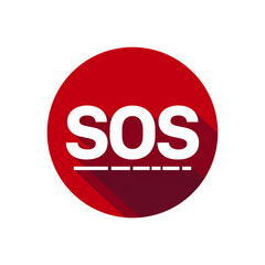 Vector Icon sign symbol SOS. Illustration sticker sign symbol SOS signal in flat style. Eps 10 vector illustration.