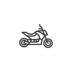 Motorcycle line icon. linear style sign for mobile concept and web design. Sport bike outline vector icon. Symbol, logo illustration. Vector graphics
