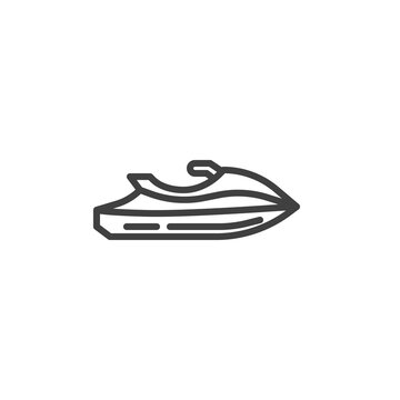 recommend clip art: Jet Ski line icon. linear style sign for mobile concept and web design. Water Scooter boat outline vector icon. Symbol, logo illustration. Vector graphics
