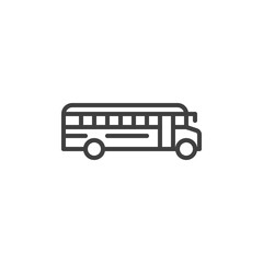 School bus line icon. linear style sign for mobile concept and web design. Schoolbus outline vector icon. Symbol, logo illustration. Vector graphics