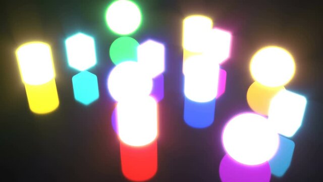 Neon soft object on black Minimal animation design Futuristic design stylish sample minimalistic cover footage 4k
