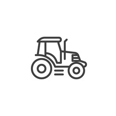 Tractor line icon. linear style sign for mobile concept and web design. Farm tractor outline vector icon. Symbol, logo illustration. Vector graphics - obrazy, fototapety, plakaty