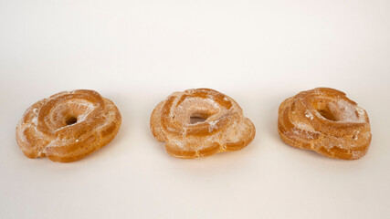 Three custard cakes.