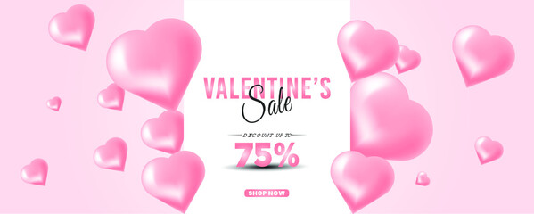 Valentine's day sale design with hearth background