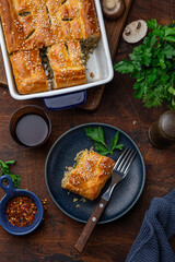 piece of savory meat pie