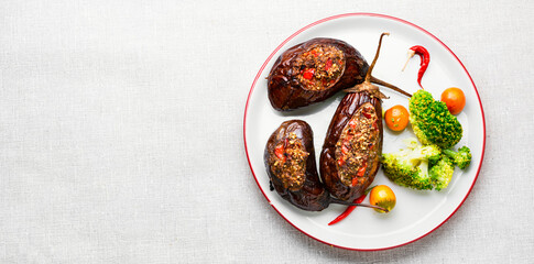 Eggplant stuffed with vegetables