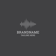 Audio wave music studio logo icon design template