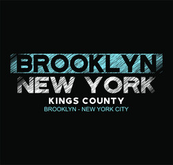 Vector illustration Brooklyn NEW YORK Typography t-shirt graphics