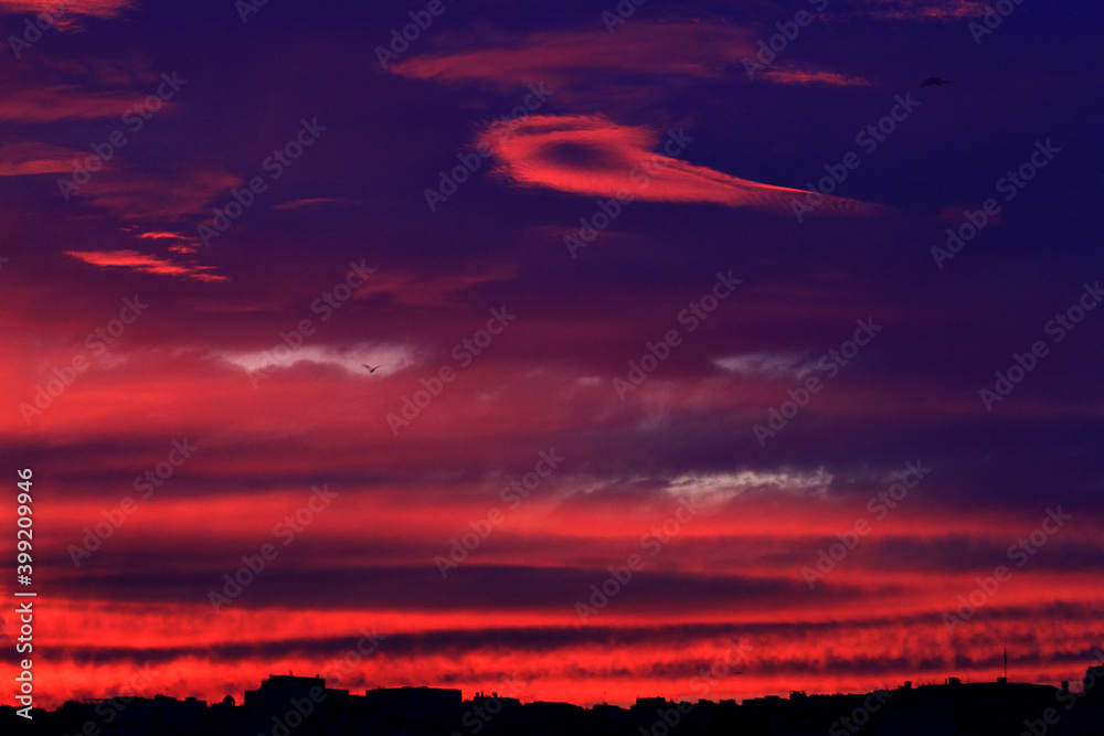 Wall mural sky at sunset