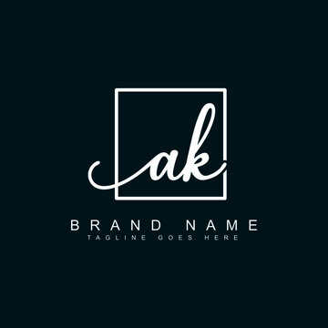 AK Initial Signature Logo - Handwritten Vector Logo