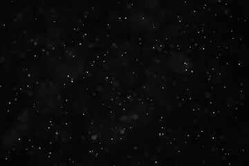 snow black background abstract texture, snowflakes falling in the sky overlay