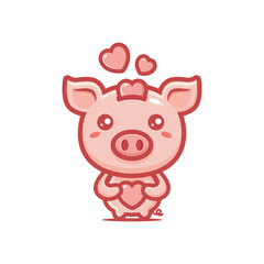 cute pig character vector design