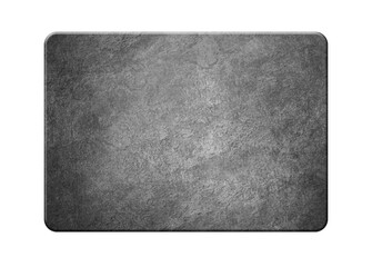 Old metal plate of brushed steel  isolated on white background 3D illustration 