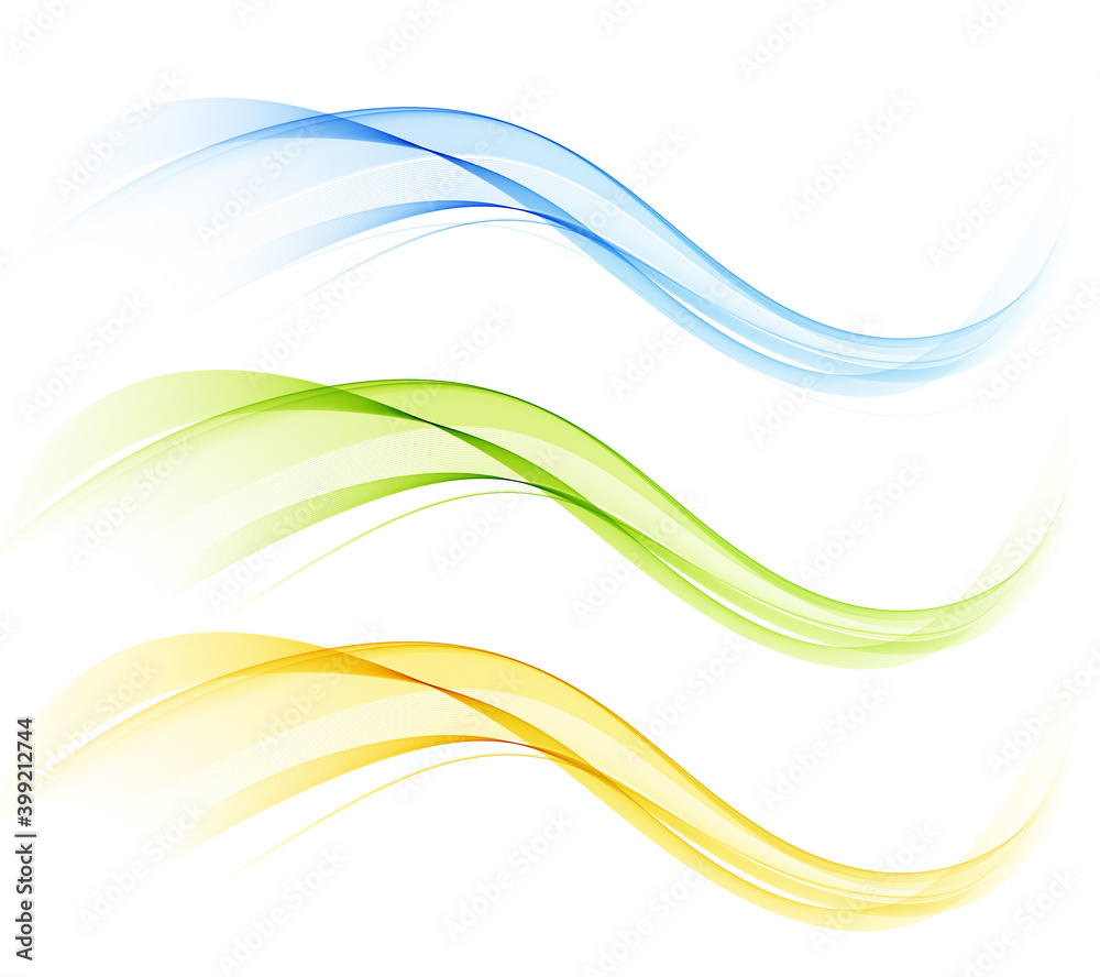 Poster Set of color abstract wave design element
