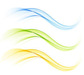 Obraz premium Set of color abstract wave design element