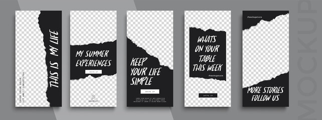Trendy editable Instagram Stories template. Design for social media. Tiktok