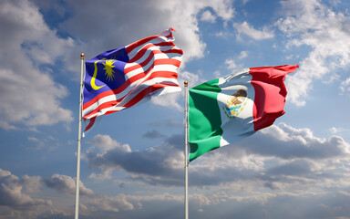 Flags of Malaysia and Mexico.