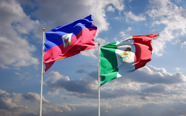 Flags of Haiti and Mexico.