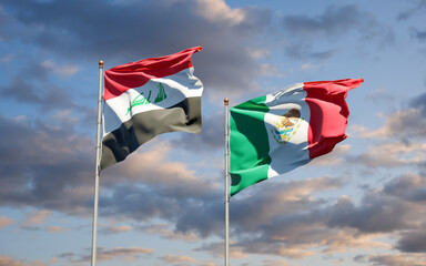 Flags of Iraq and Mexico.
