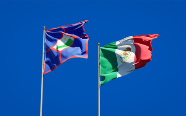 Flags of Sint Eustatius and Mexico.