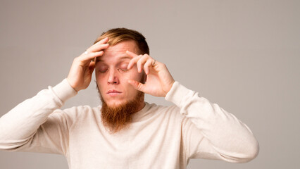 Naklejka premium Isolated shot of young handsome male with beard