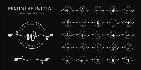 Feminine initial logo collection. vector illustration