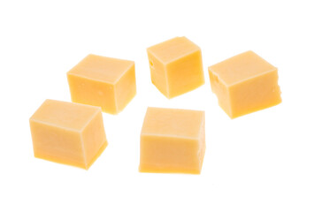 cheese cubes isolated