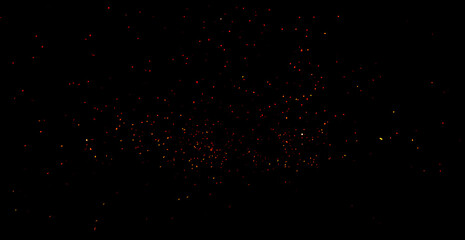 fire flames with sparks on black background