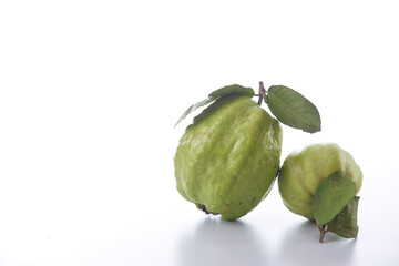 Fresh guava on a white