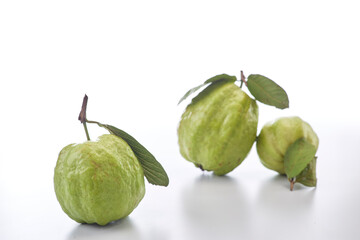 Fresh guava on a white