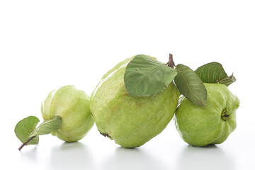 Fresh guava on a white